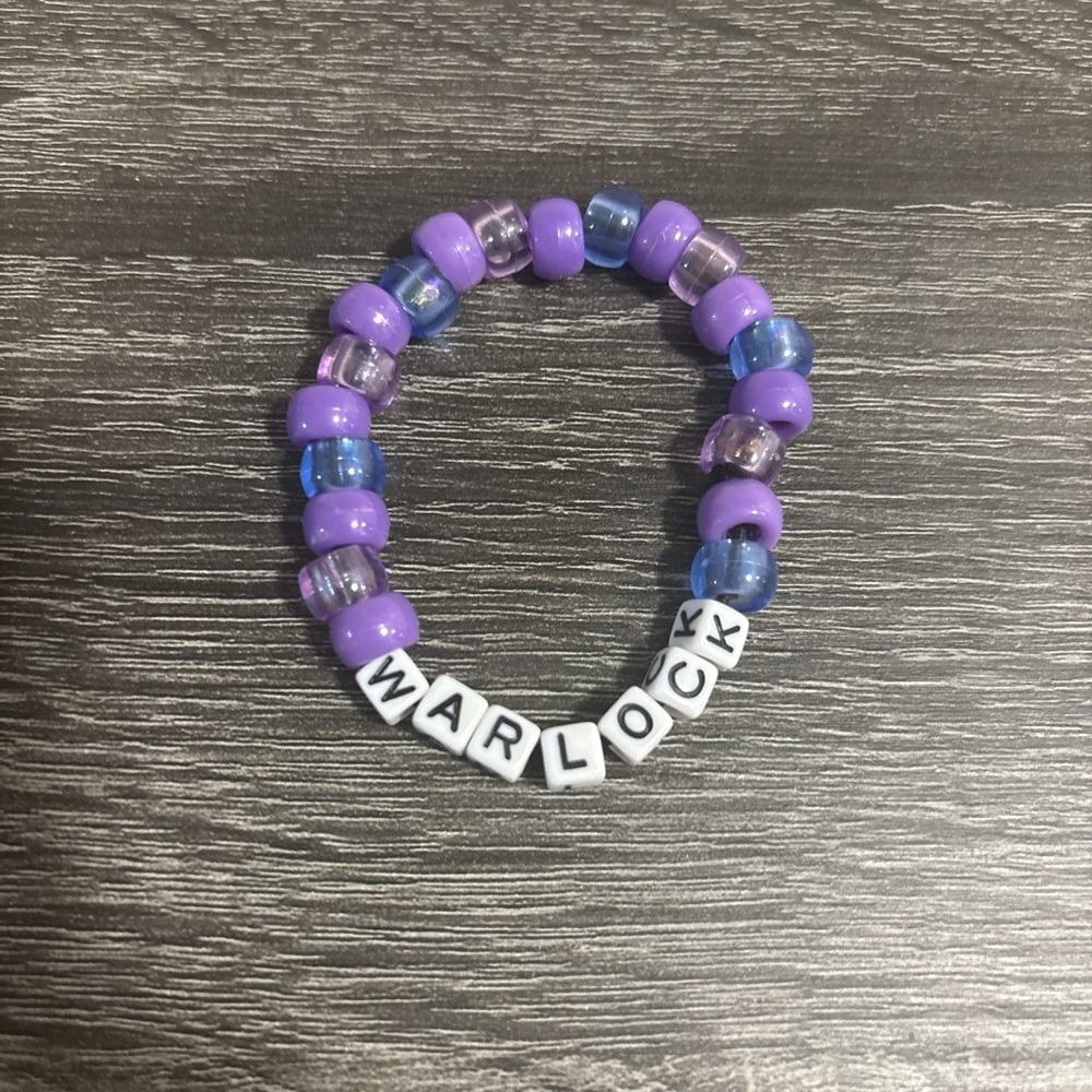 Purple and Blue Beaded Warlock Bracelet